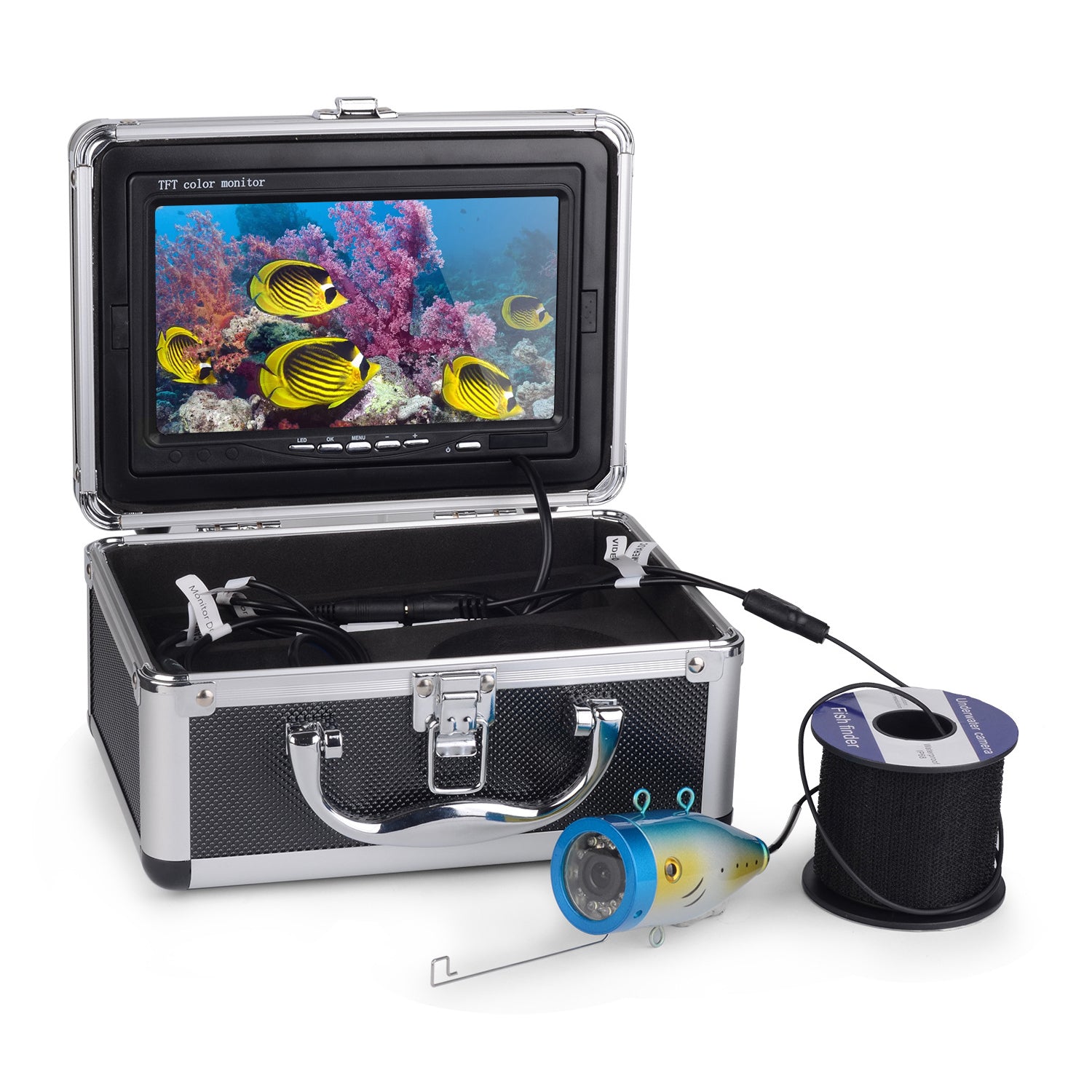 SY7100 7-inch LCD Deep Water Fish Shape Fish Finder Underwater Video Camera, EU Plug SY7100 7-inch LCD Deep Water Fish Shape Fish Finder Underwater Video Camera, EU Plug